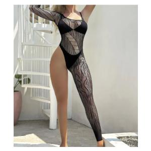 Siyah Fantezi Vücut Çorabı